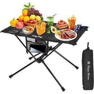 Camping Table, Portable Beach Table with Cup Holders, Folding Ultra Lightweig...